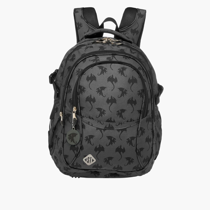 St.Right Backpack-Dragons-4 Cmprt-18 In-Boys (Polyester) Black \ 30X20X45 - Image 1